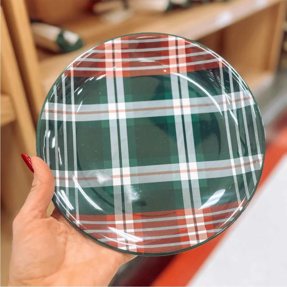 8.5” 4pk Melamine Salad Plates Signature Plaid - Hearth & Hand™ with Magnolia